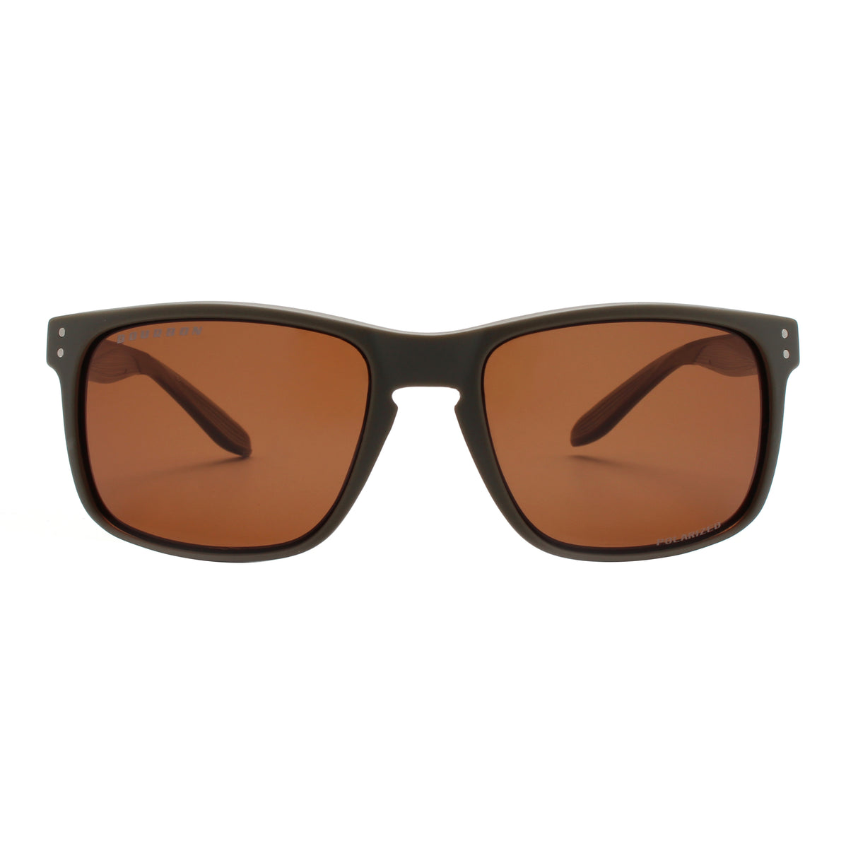 Bourbon Eyewear  Badger khaki Polarized Sunglasses ā Front View