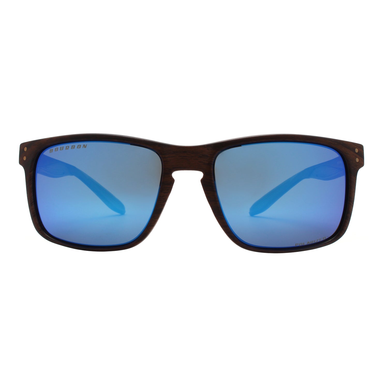 Bourbon Eyewear  Badger Wooden Pattern Polarized Sunglasses ā Front View