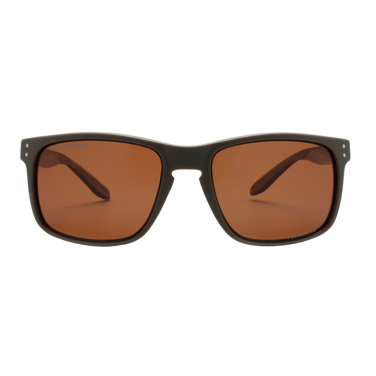 Bourbon Eyewear  Badger khaki Polarized Sunglasses – Front View